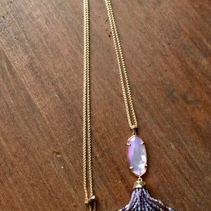 Kendra Scott Eva Gold Long Pendant in Pink